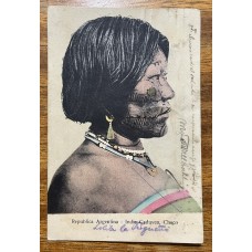ABORIGENES INDIA CADUVEO CHACO TATUADA ANTIGUA TARJETA POSTAL INDIGENAS